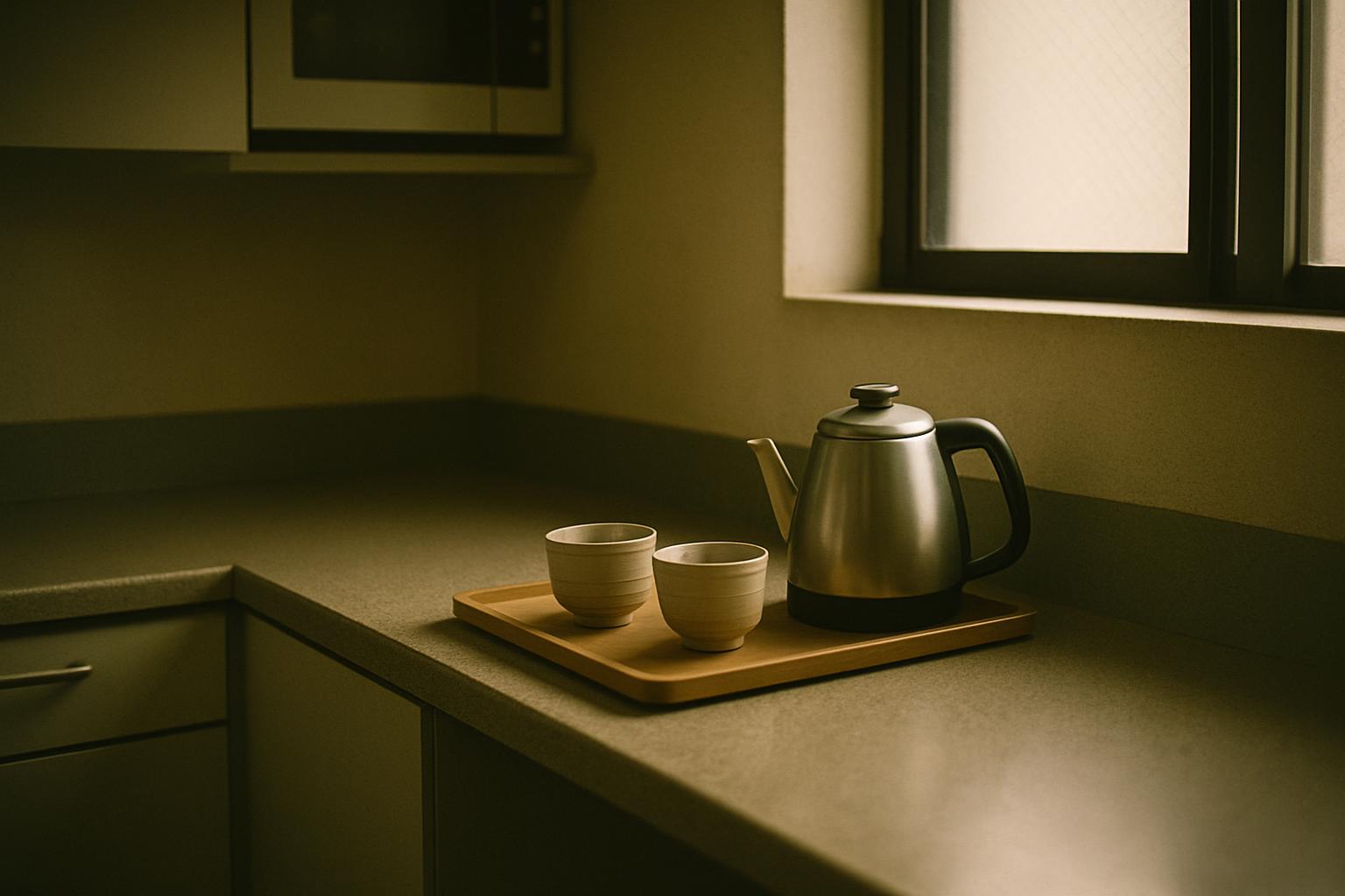 給湯室のお茶の道具